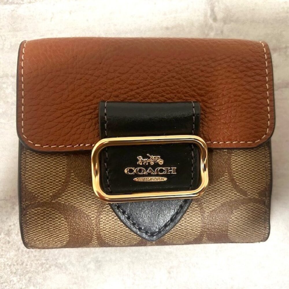 Coach Small Morgan Wallet In Colorblock Signature Canvas
